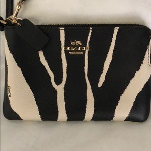 Coach Zebra Wristlet